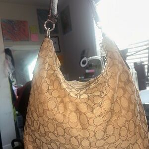 Coach Tan Signature Shoulder Bag